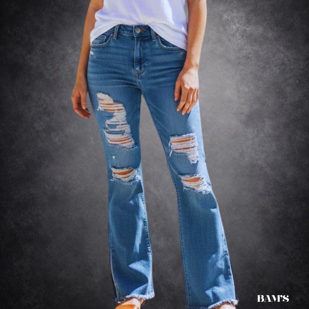 HIDDEN Distressed Flare Jeans 26‎ High Rise 31” Inseam